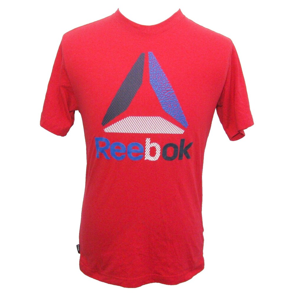 REEBOK Men's (Size Small) Red Short Sleeve Graphic Logo T-Shirt Sports Top